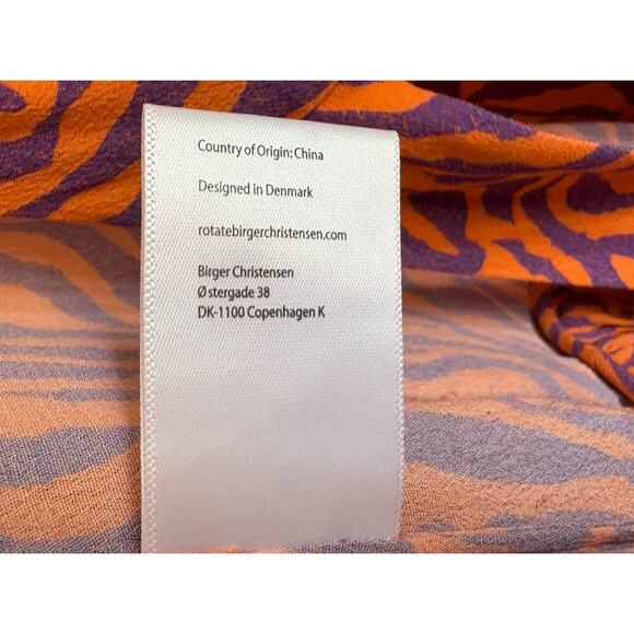 Rotate Birger Christensen Orange Tiger Mini Wrap Dress - EU 34 / US 2 Maximalist - Picture 13 of 13
